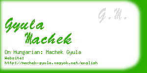 gyula machek business card